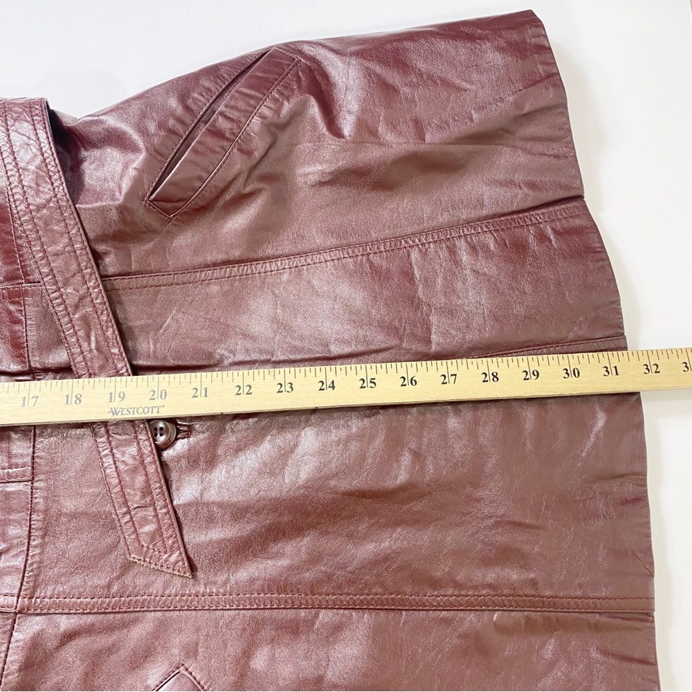 Classic Directions Leather Chestnut Button Front Fully Lined Leather Jacket Sz12 - Picture 7 of 12